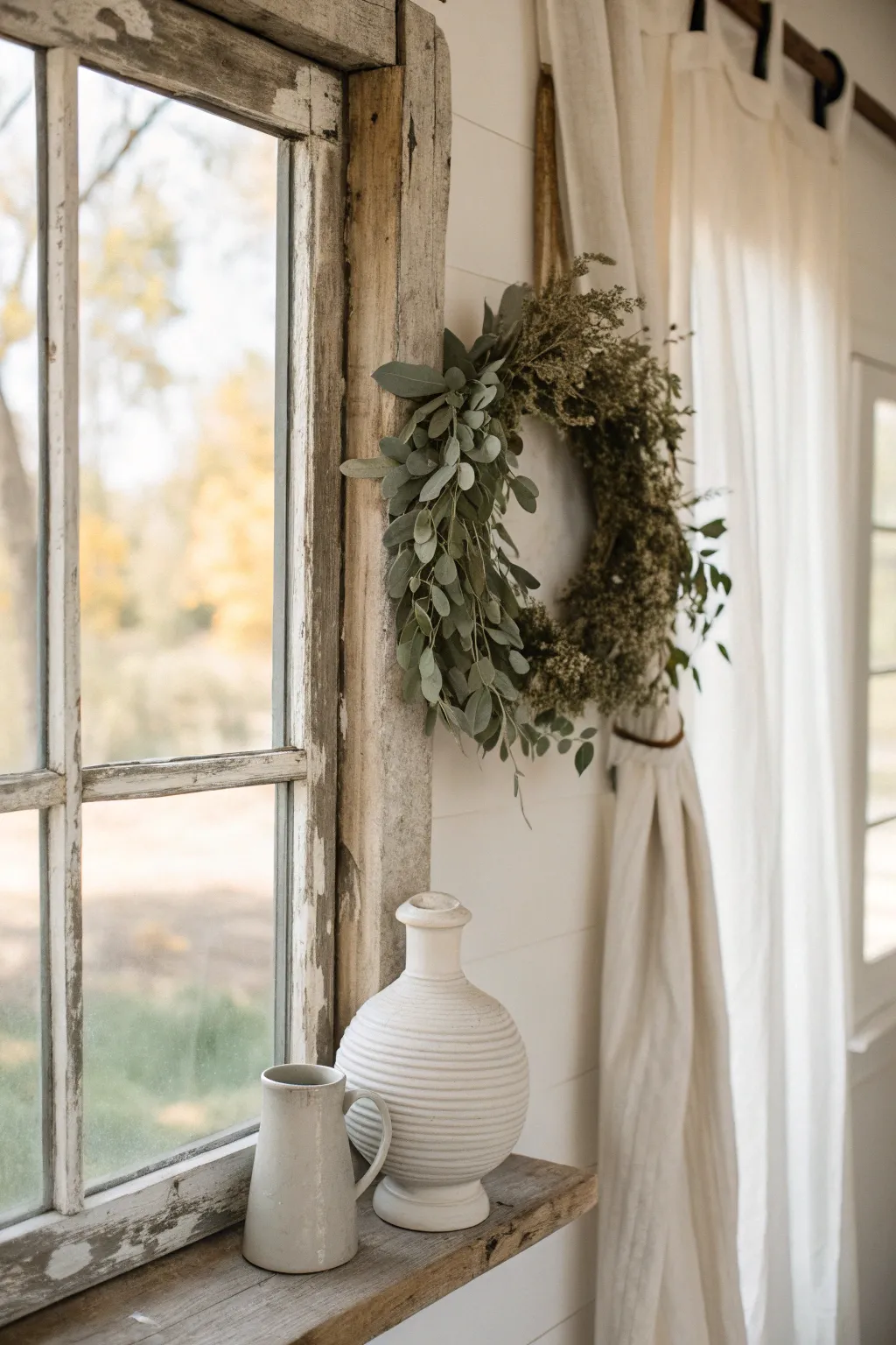 16+ Charming Farmhouse Old Window Decor Ideas