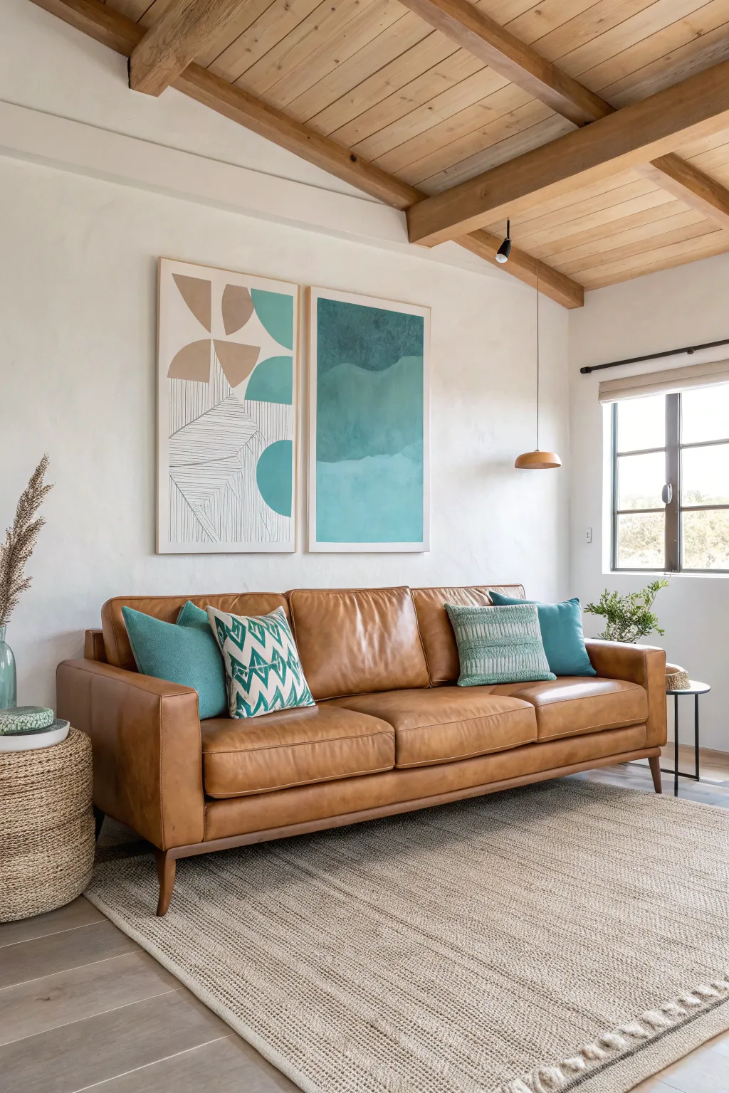 19+ Inspiring Camel Leather Sofa Living Room Ideas