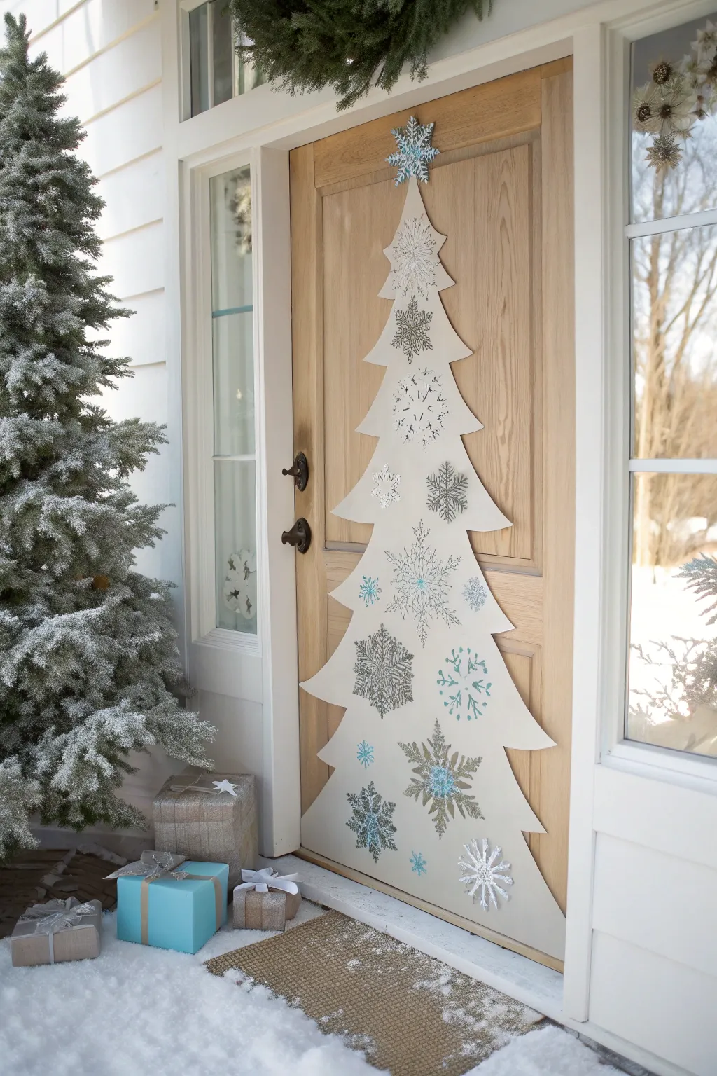 18+ Creative Paper Christmas Tree Door Decorations