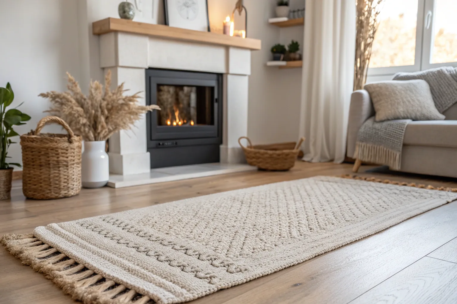 17+ Stylish Rug Ideas for Your Fireplace Area